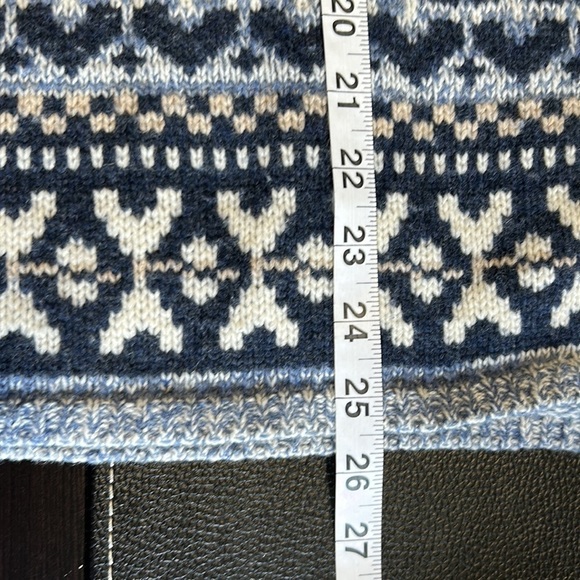 MADEWELL Forrest Fair Isle Wool V-Neck Sweater Blue Tan Cream Sz XS - Picture 13 of 14